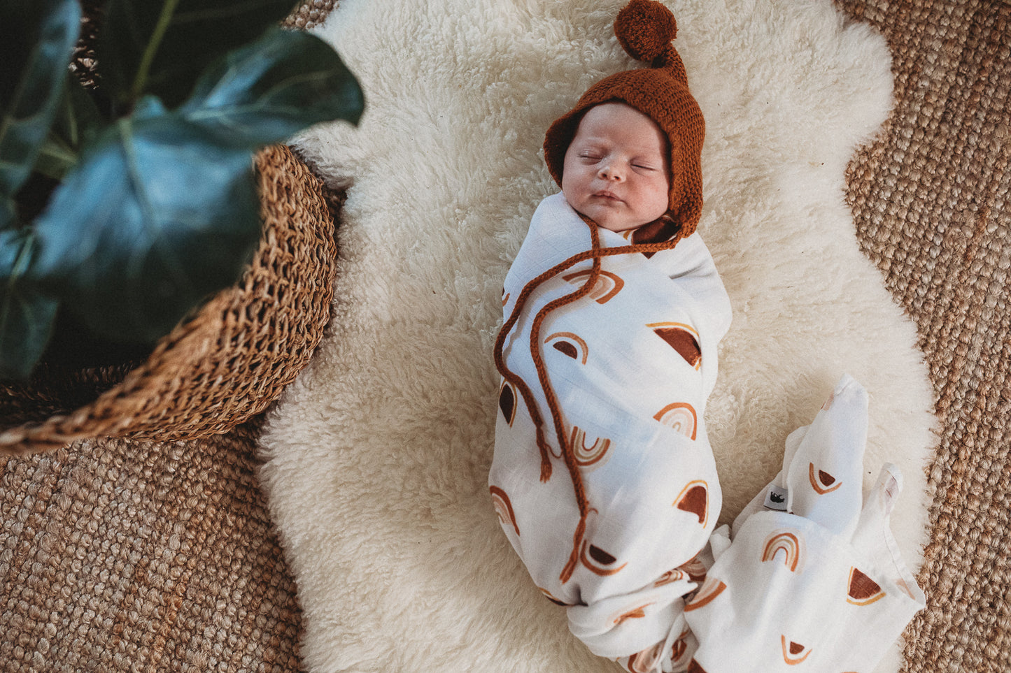 Rainbow Rust Swaddle