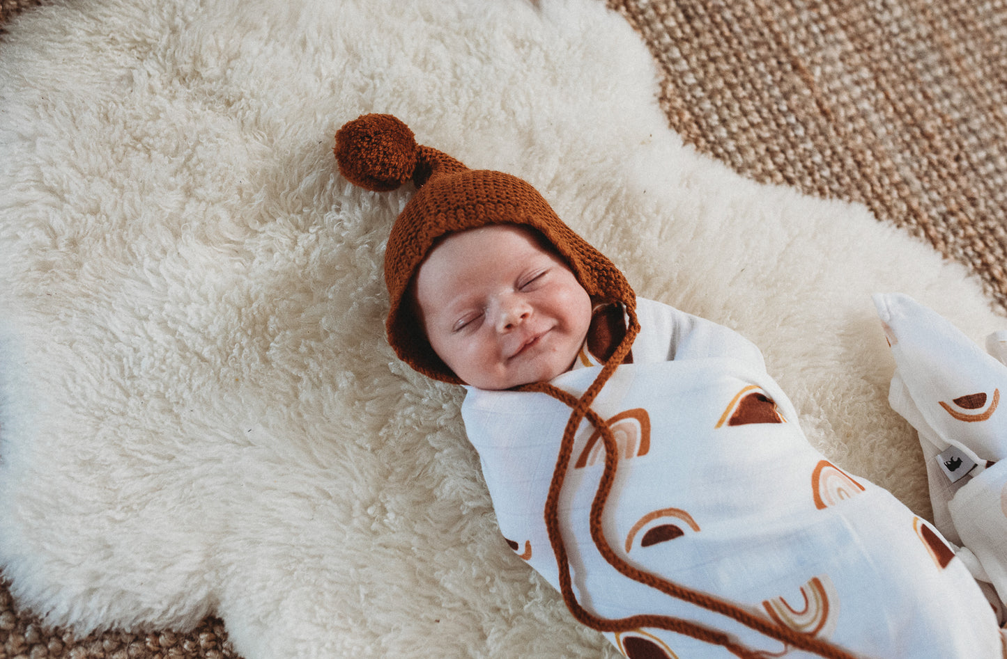 Rainbow Rust Swaddle